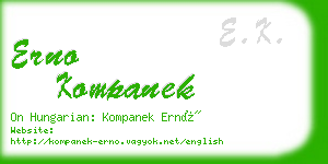 erno kompanek business card